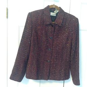 Plaid Blazer. Mainly reds and black. Size 14